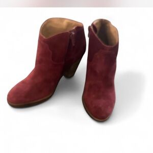 Lacky Brand Burgundy Suede Ankle Boots